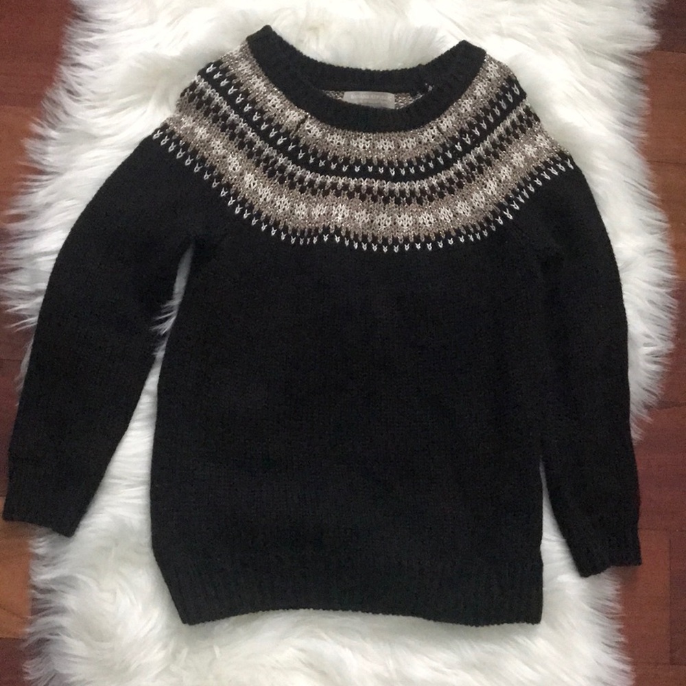 Banana Republic Fair Isle Black Sweater